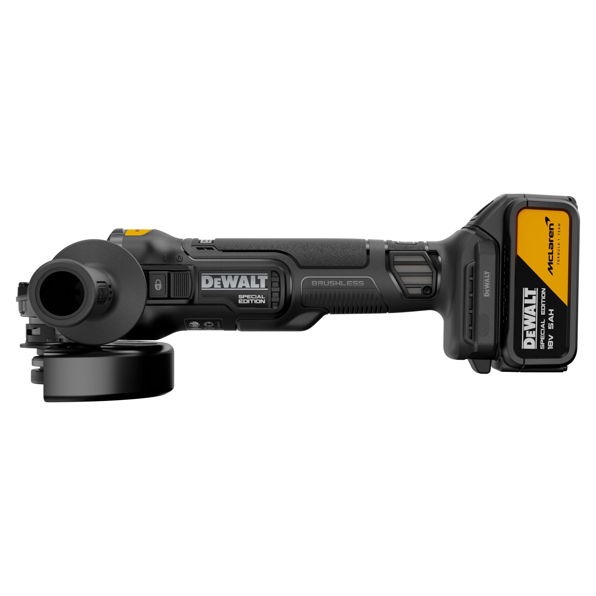 Polizor unghiular, cu motor fără perii DEWALT® x McLaren F1 Team