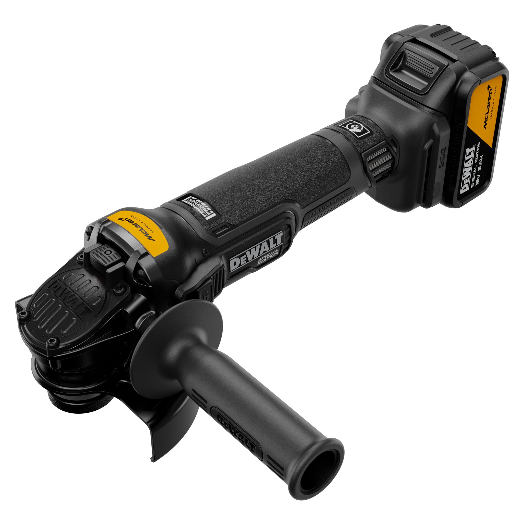 Polizor unghiular, cu motor fără perii DEWALT® x McLaren F1 Team