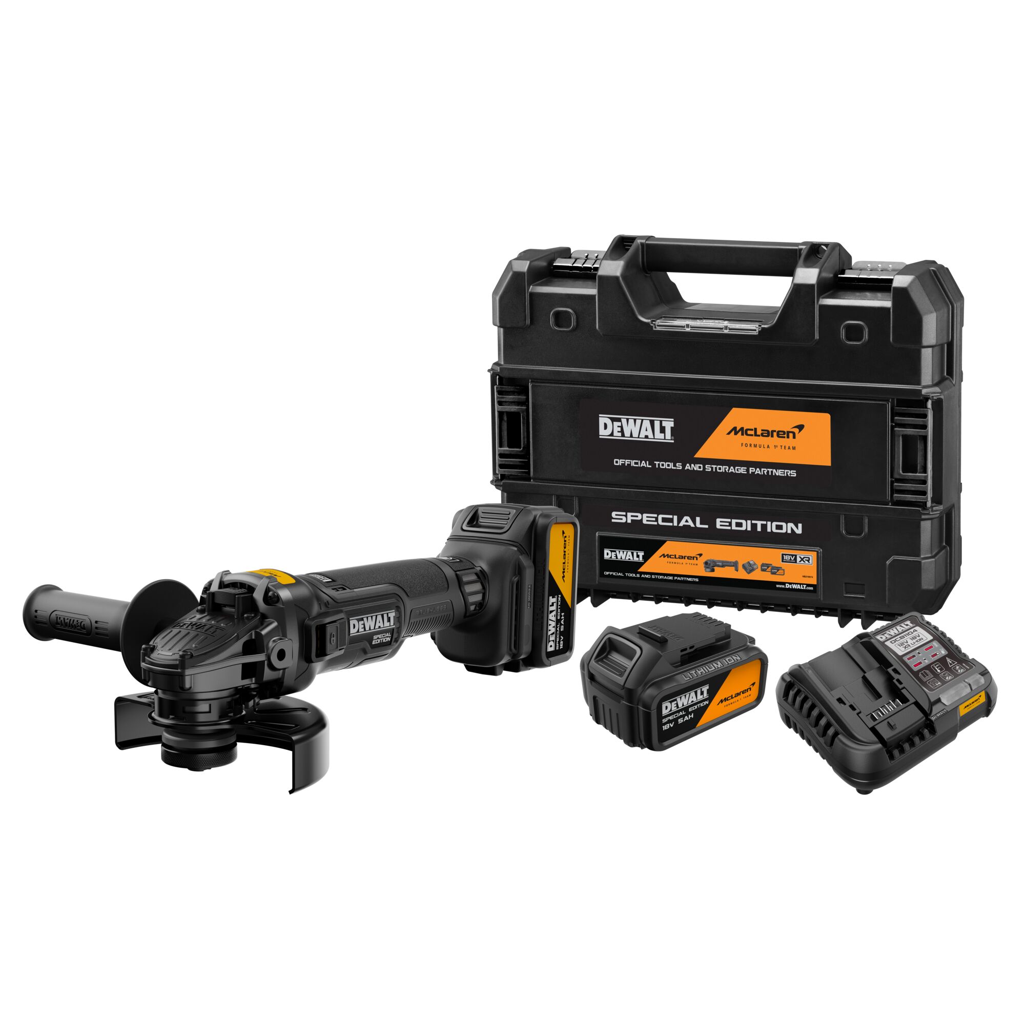 Polizor unghiular, cu motor fără perii DEWALT® x McLaren F1 Team