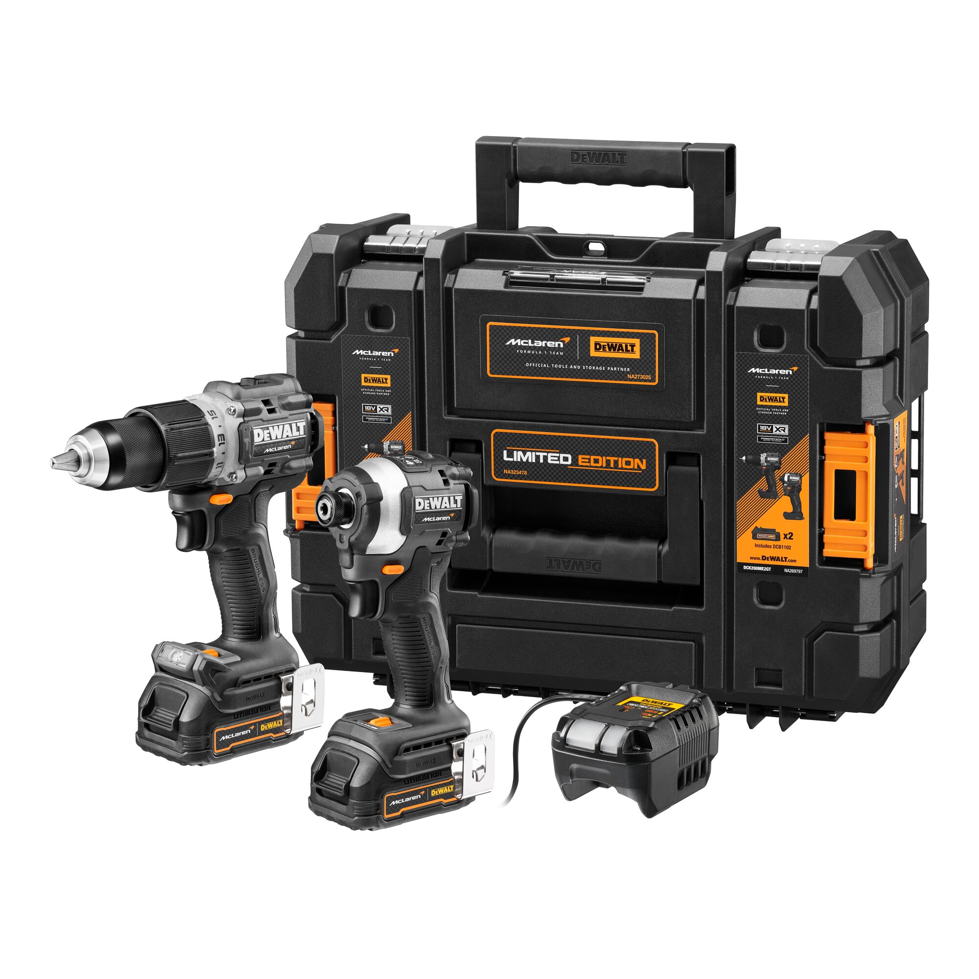 Ediție limitată Mclaren/DeWalt - Kit dublu cu motor fără perii 18V